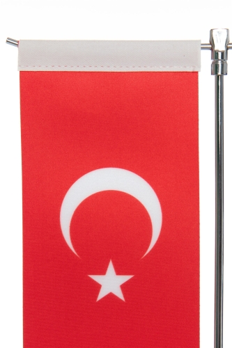 İkili Kırlangıç Logolu T Masa Bayrağı Gümüş - 4